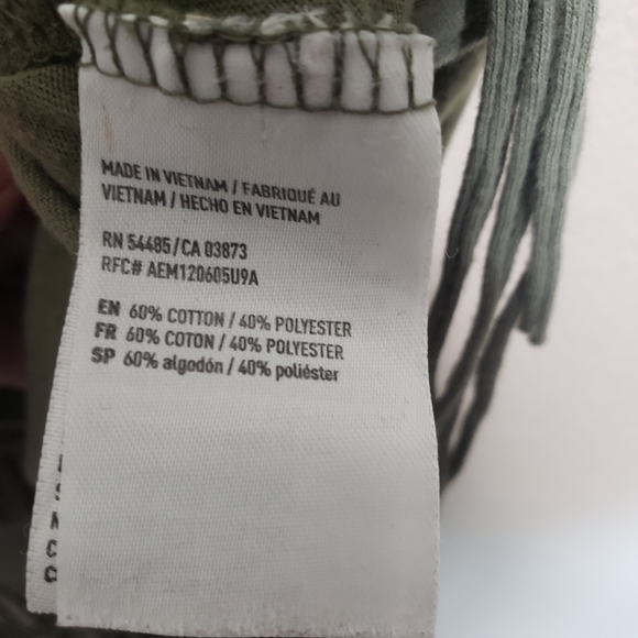 AE Soft&Sexy M green fringe tee shirt - Picture 5 of 7